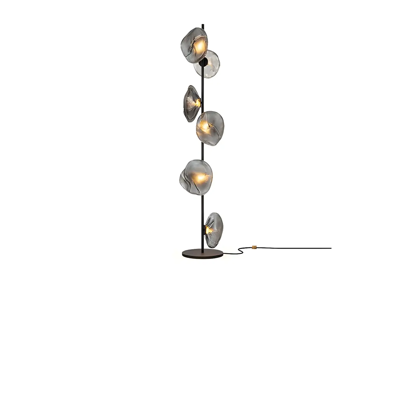 Modern Metal Floor Lamp with Prismatic Glass for Living Room Image - 5 | homeyfad