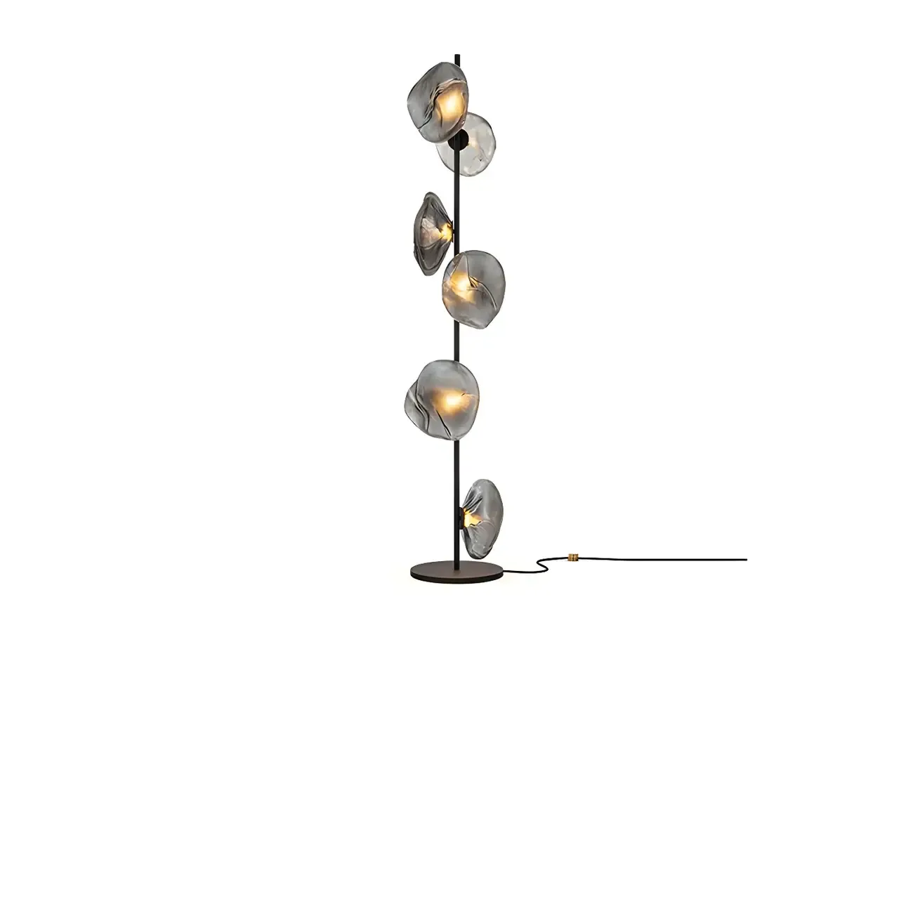 Modern Metal Floor Lamp with Prismatic Glass for Living Room Image - 5