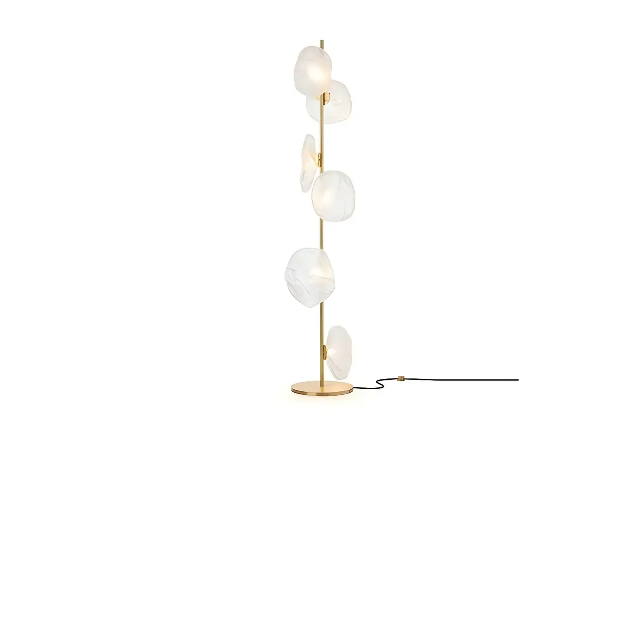 Modern Metal Floor Lamp with Prismatic Glass for Living Room Image - 6