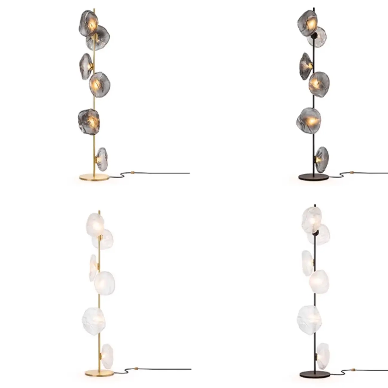 Modern Metal Floor Lamp with Prismatic Glass for Living Room Image - 9 | homeyfad