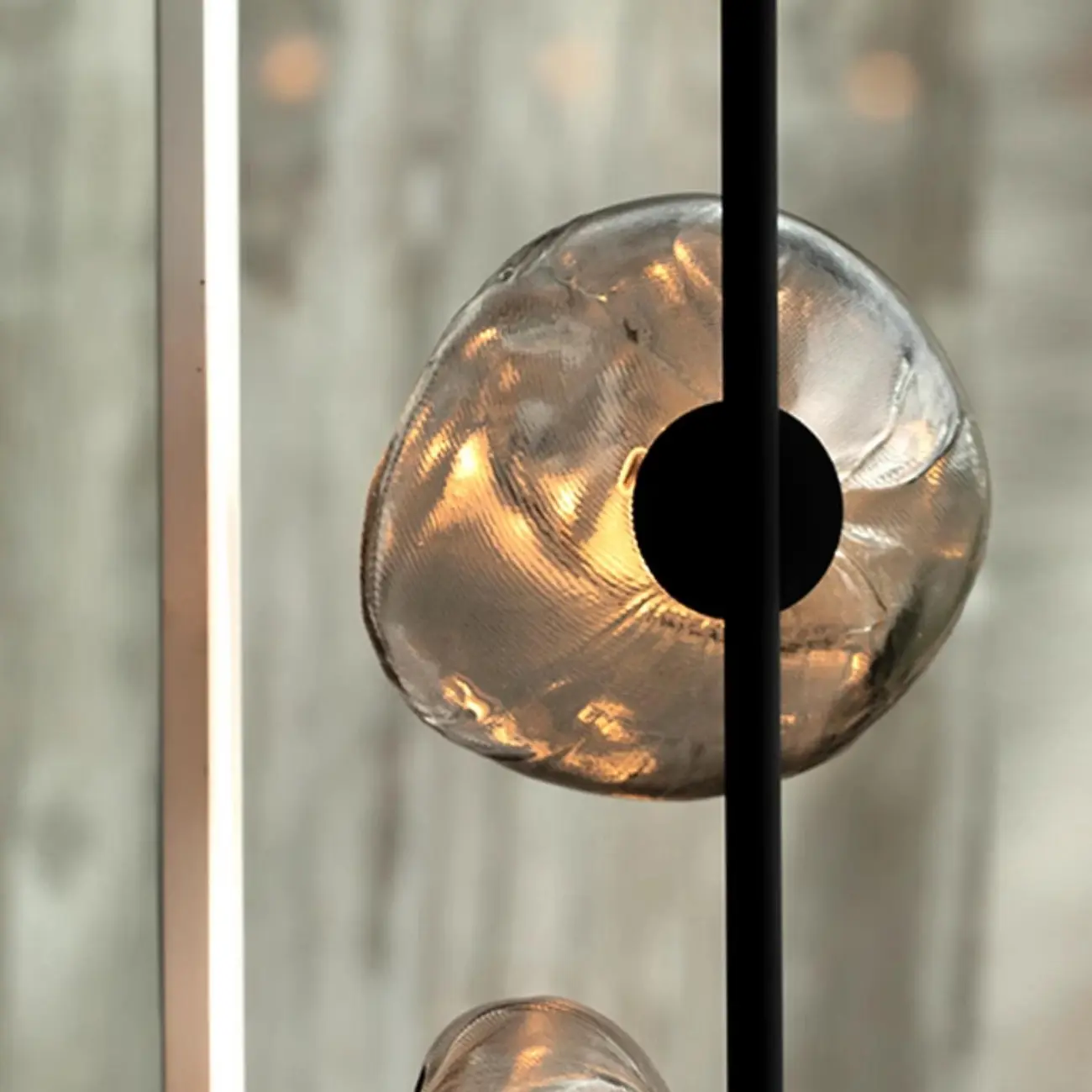 Modern Metal Floor Lamp with Prismatic Glass for Living Room Image - 10 | homeyfad