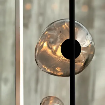 Modern Metal Floor Lamp with Prismatic Glass for Living Room Image - 10