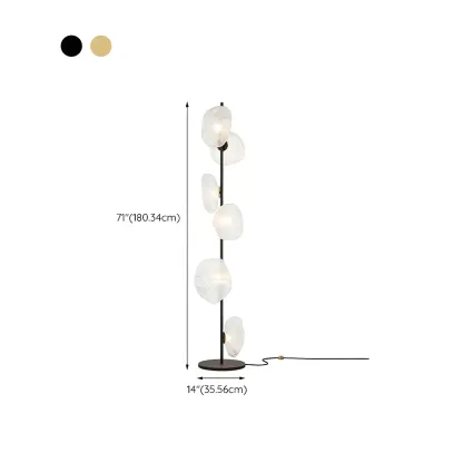 Modern Metal Floor Lamp with Prismatic Glass for Living Room #size