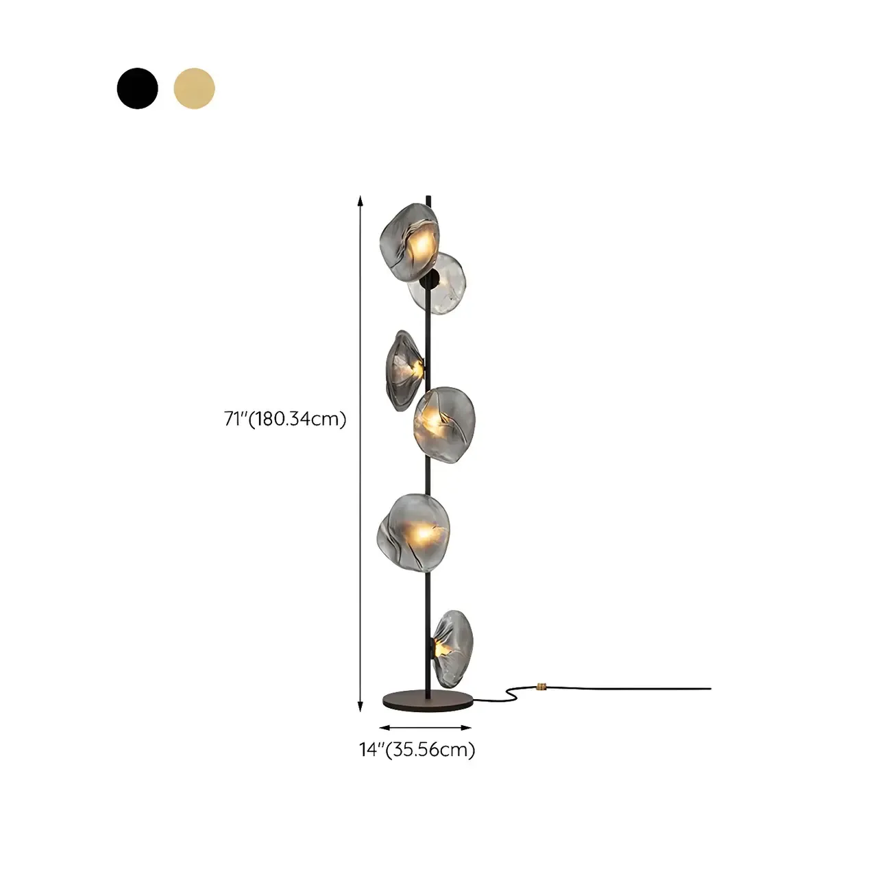 Modern Metal Floor Lamp with Prismatic Glass for Living Room Image - 13