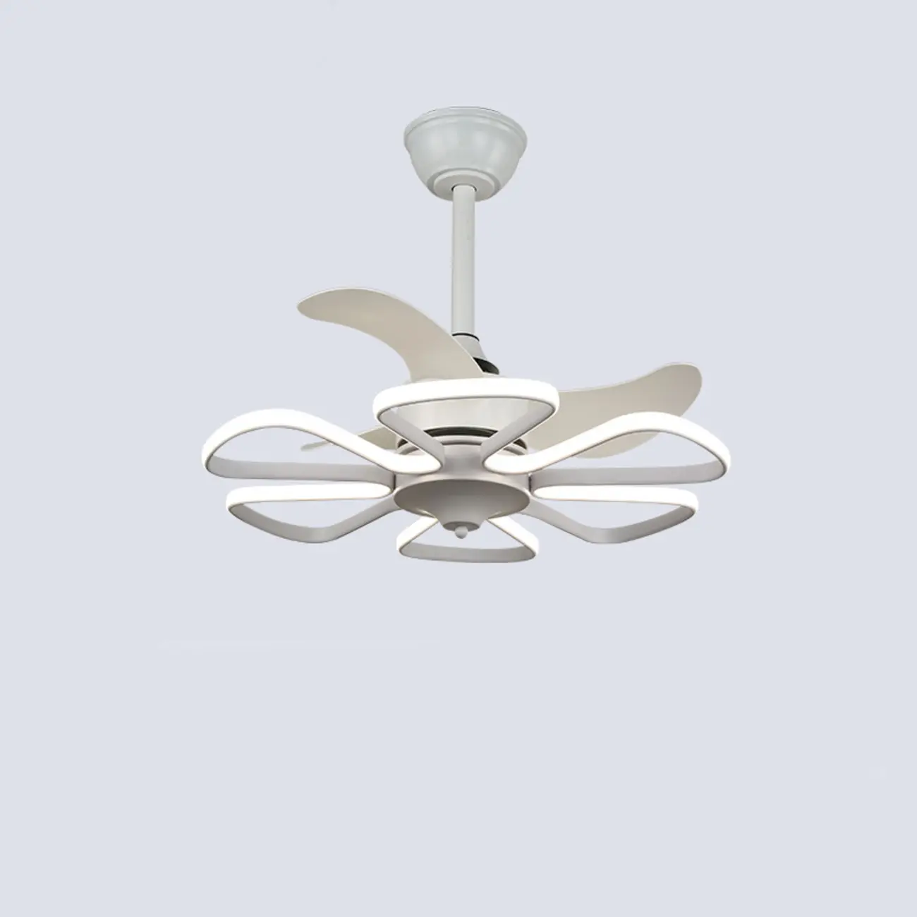 Modern Metal Ceiling Fan with LED Light for Living Room Image - 4 | homeyfad