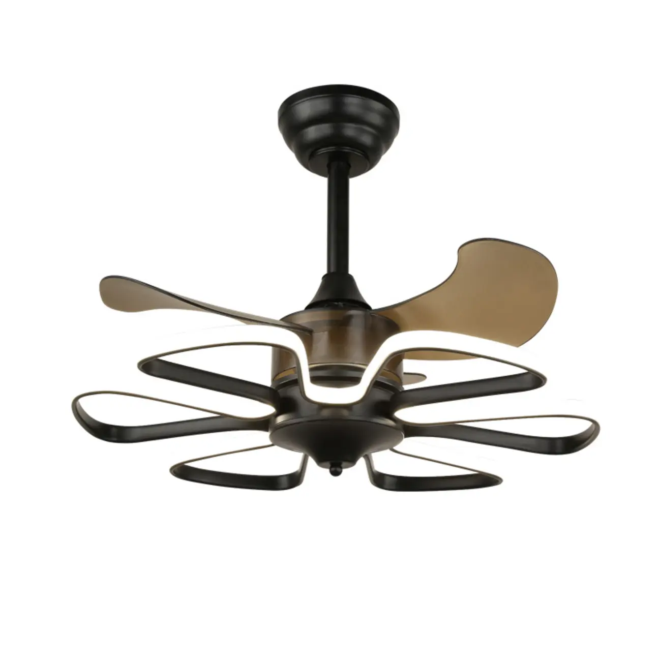 Modern Metal Ceiling Fan with LED Light for Living Room Image - 7 | homeyfad