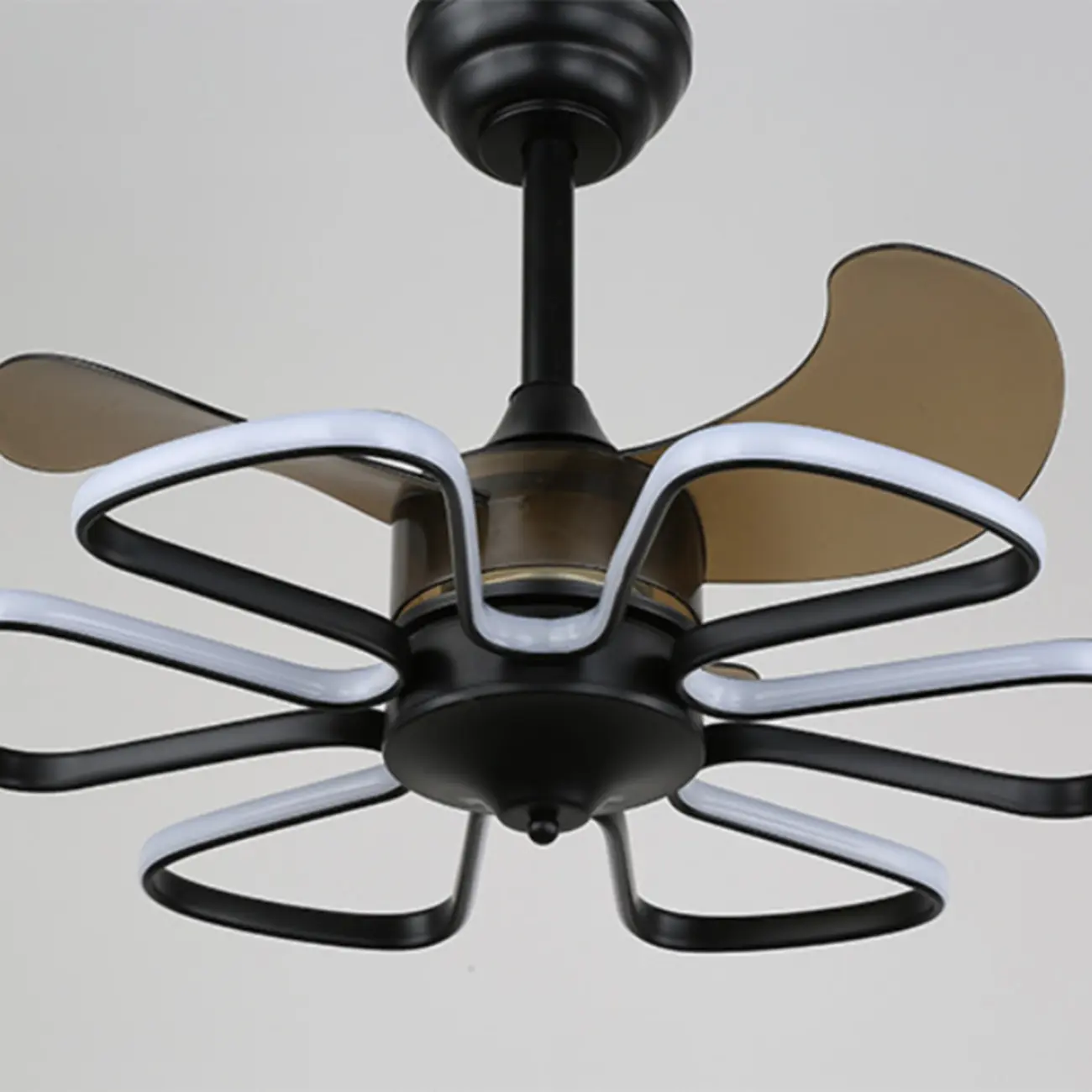 Modern Metal Ceiling Fan with LED Light for Living Room Image - 8 | homeyfad