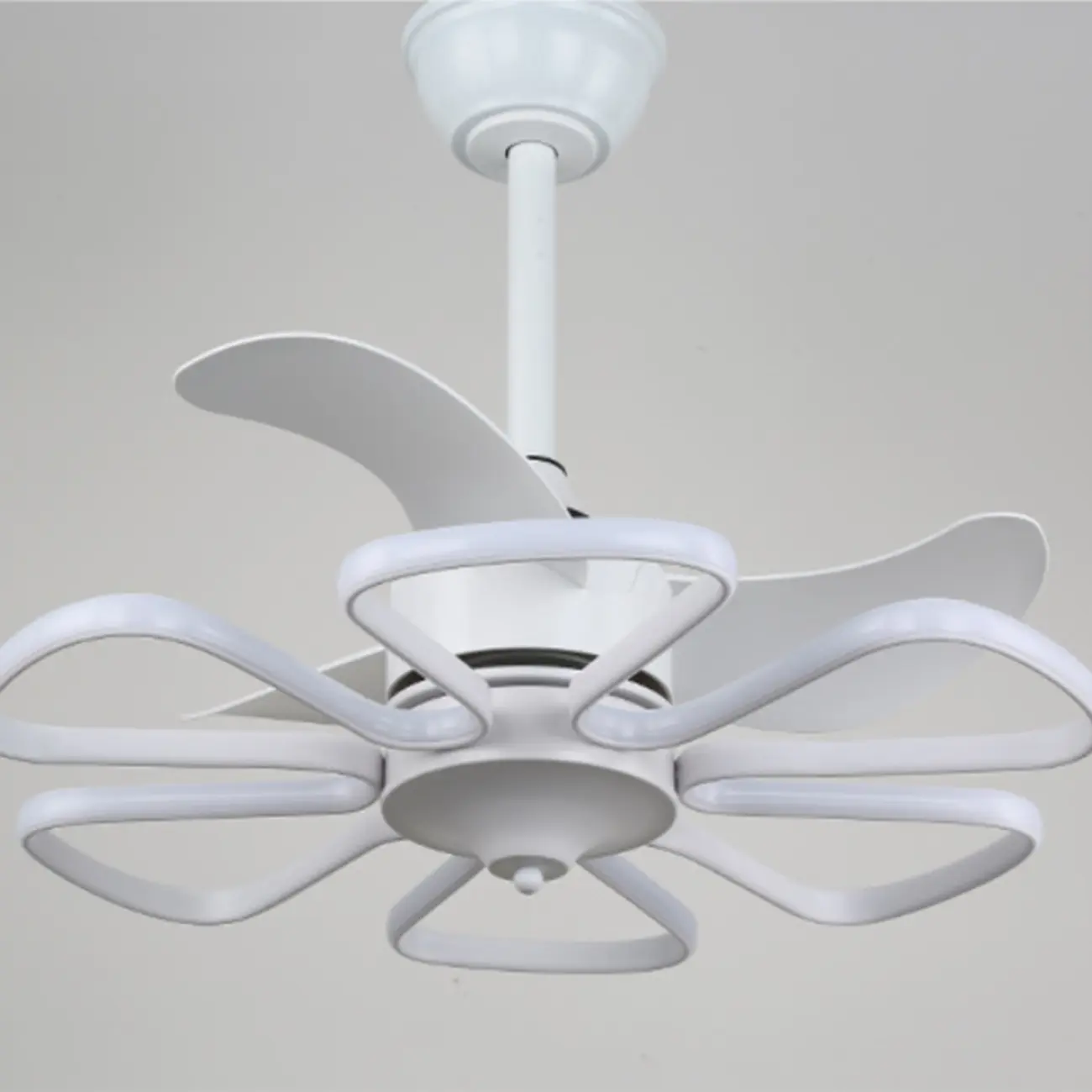Modern Metal Ceiling Fan with LED Light for Living Room Image - 9 | homeyfad