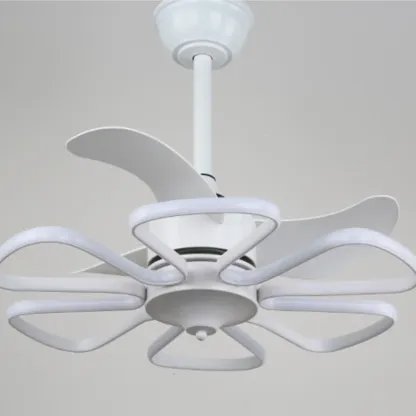 Modern Metal Ceiling Fan with LED Light for Living Room Image - 9