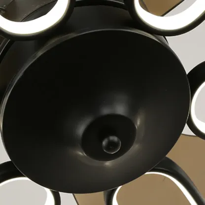 Modern Metal Ceiling Fan with LED Light for Living Room Image - 12