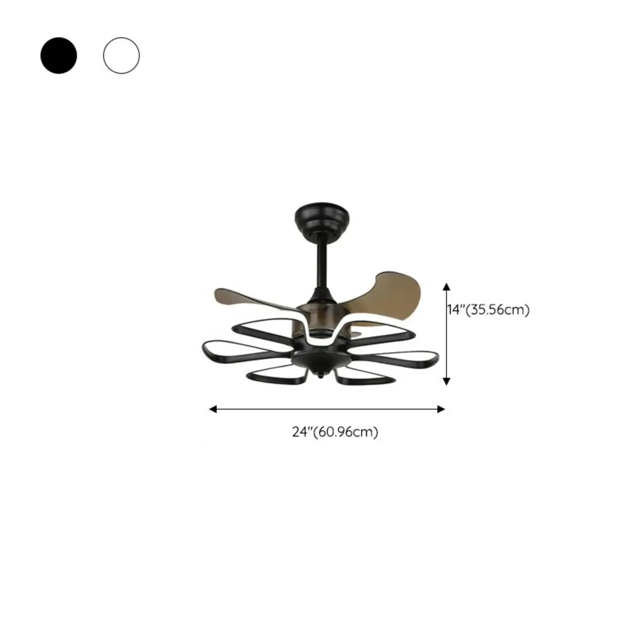 Modern Metal Ceiling Fan with LED Light for Living Room #size
