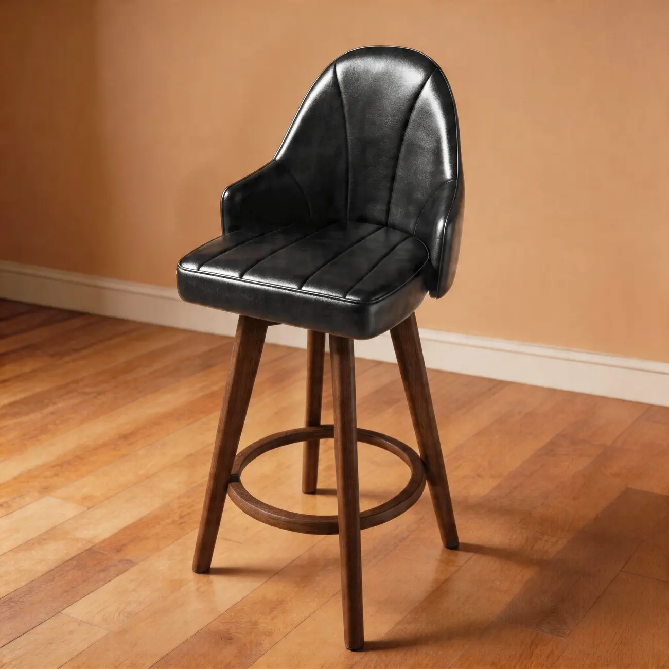 Swivel Mid Century Modern Counter Stools Bouclé & Faux Leather Image - 17 | homeyfad