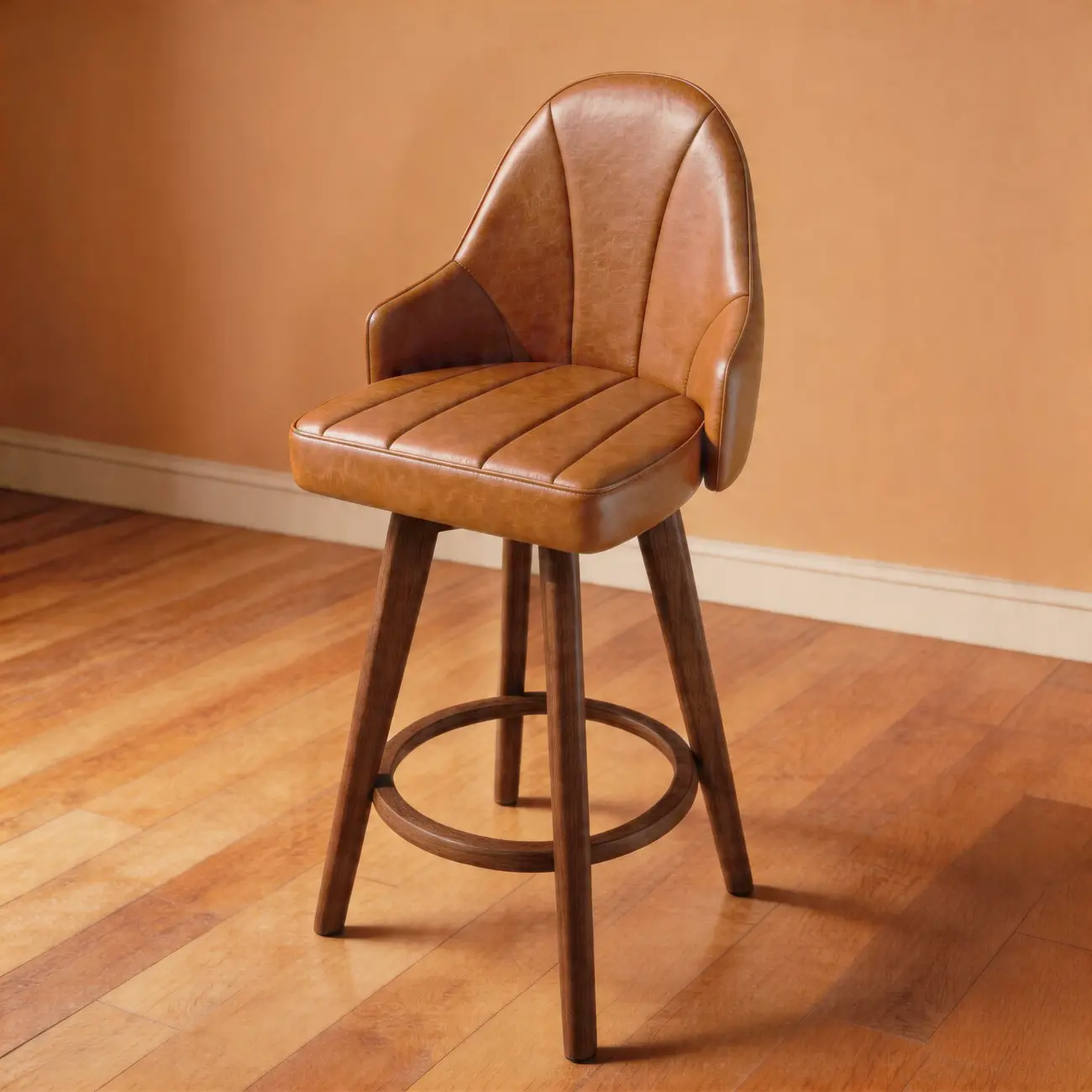 Swivel Mid Century Modern Counter Stools Bouclé & Faux Leather Image - 18 | homeyfad