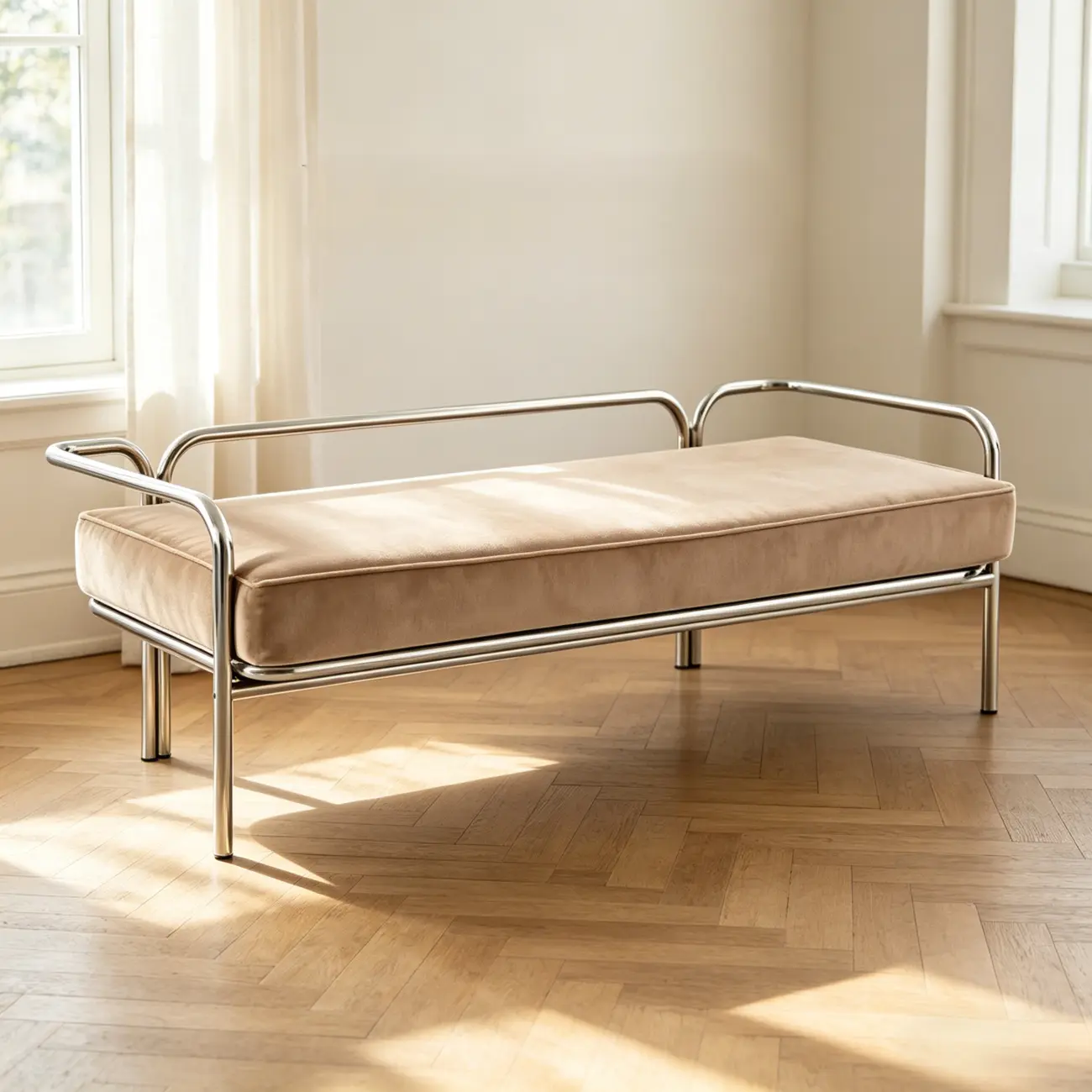 Modern Industrial Upholstery Bedroom Bench with Armrest Image - 11 | homeyfad