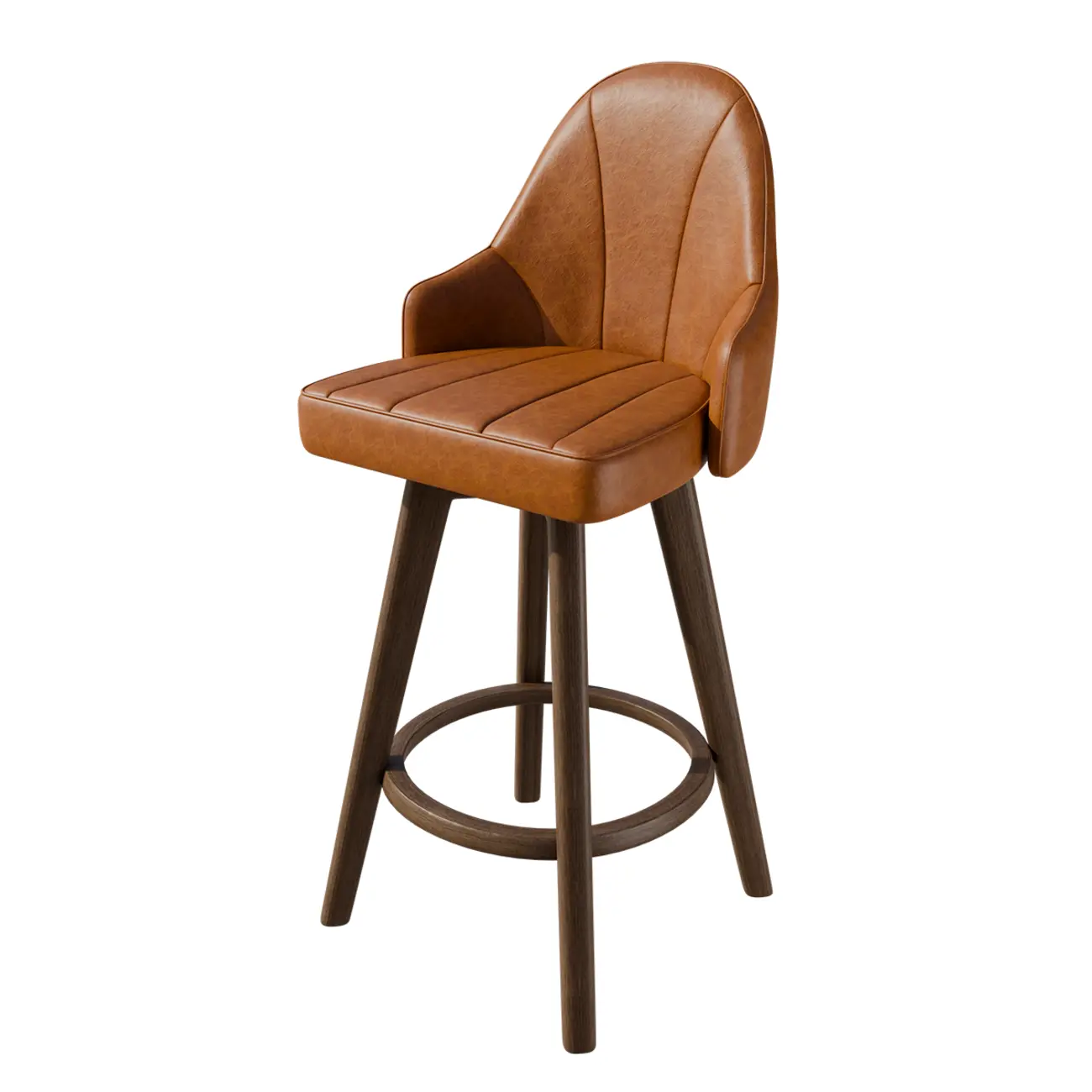 Swivel Mid Century Modern Counter Stools Bouclé & Faux Leather Image - 23 | homeyfad