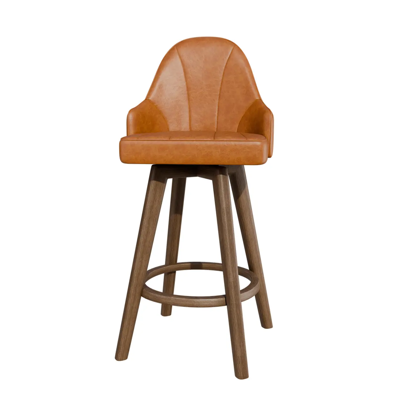 Swivel Mid Century Modern Counter Stools Bouclé & Faux Leather Image - 22 | homeyfad