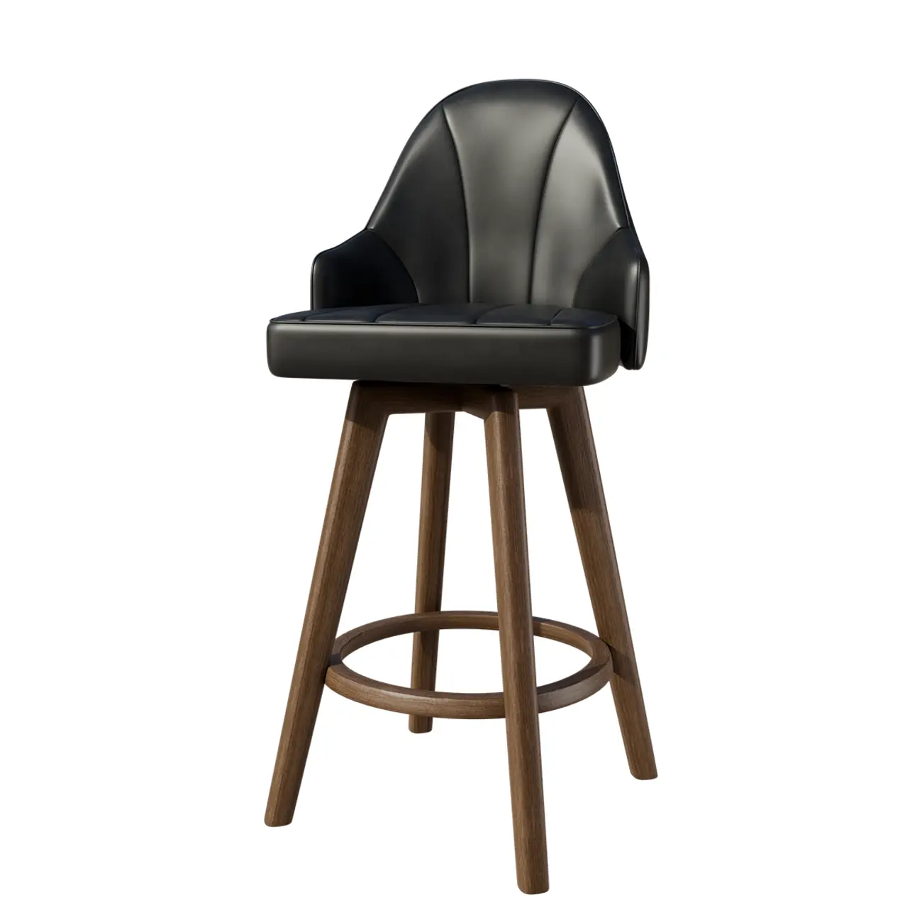 Swivel Mid Century Modern Counter Stools Bouclé & Faux Leather Image - 21 | homeyfad