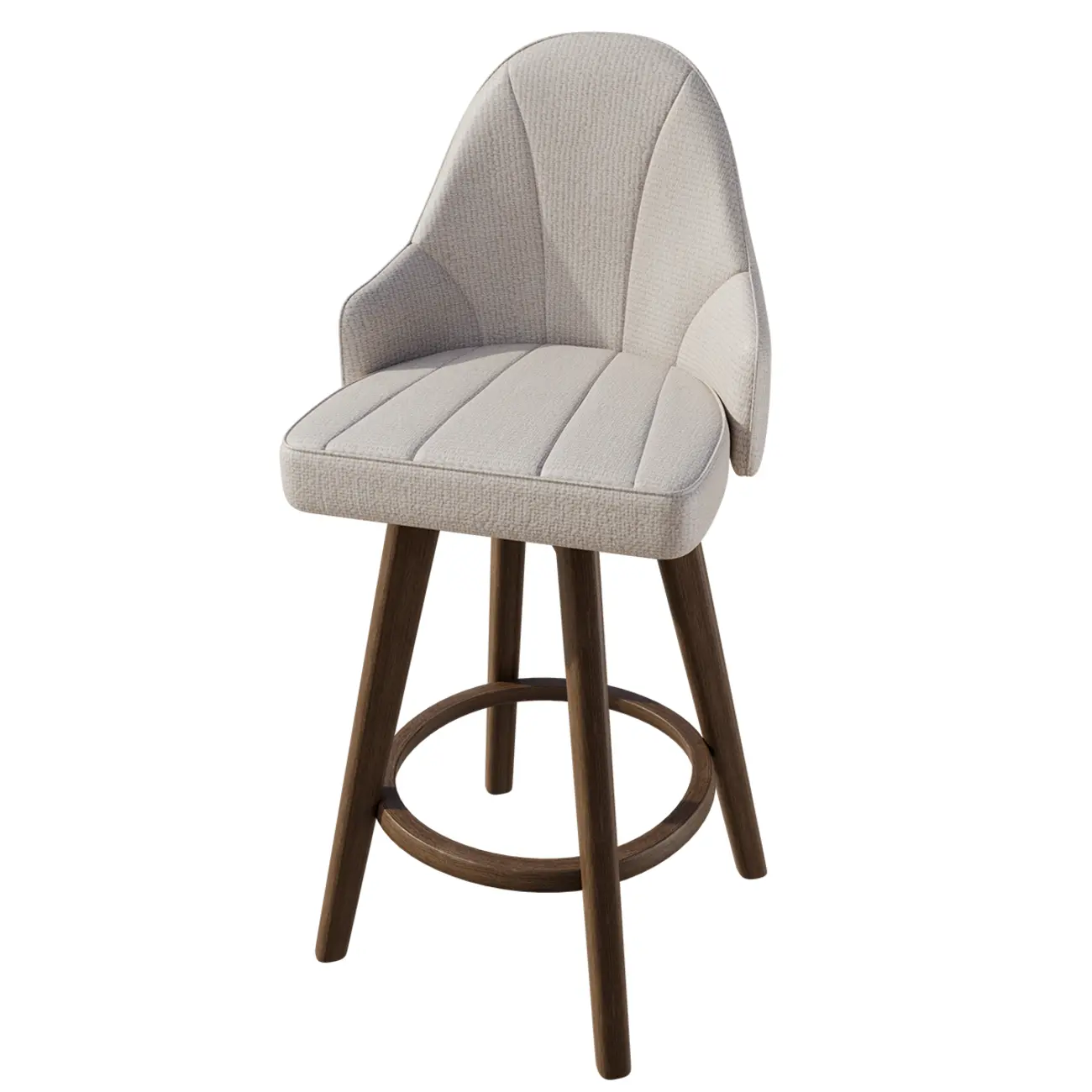 Swivel Mid Century Modern Counter Stools Bouclé & Faux Leather Image - 20 | homeyfad