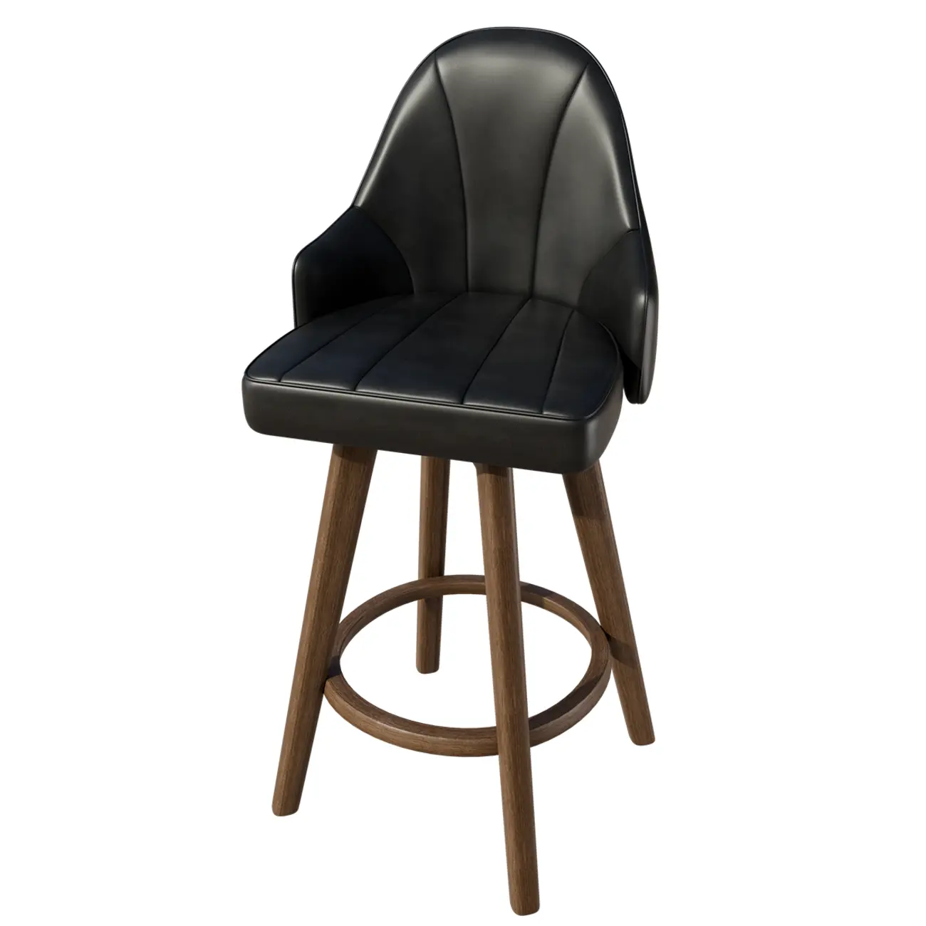 Swivel Mid Century Modern Counter Stools Bouclé & Faux Leather Image - 19 | homeyfad