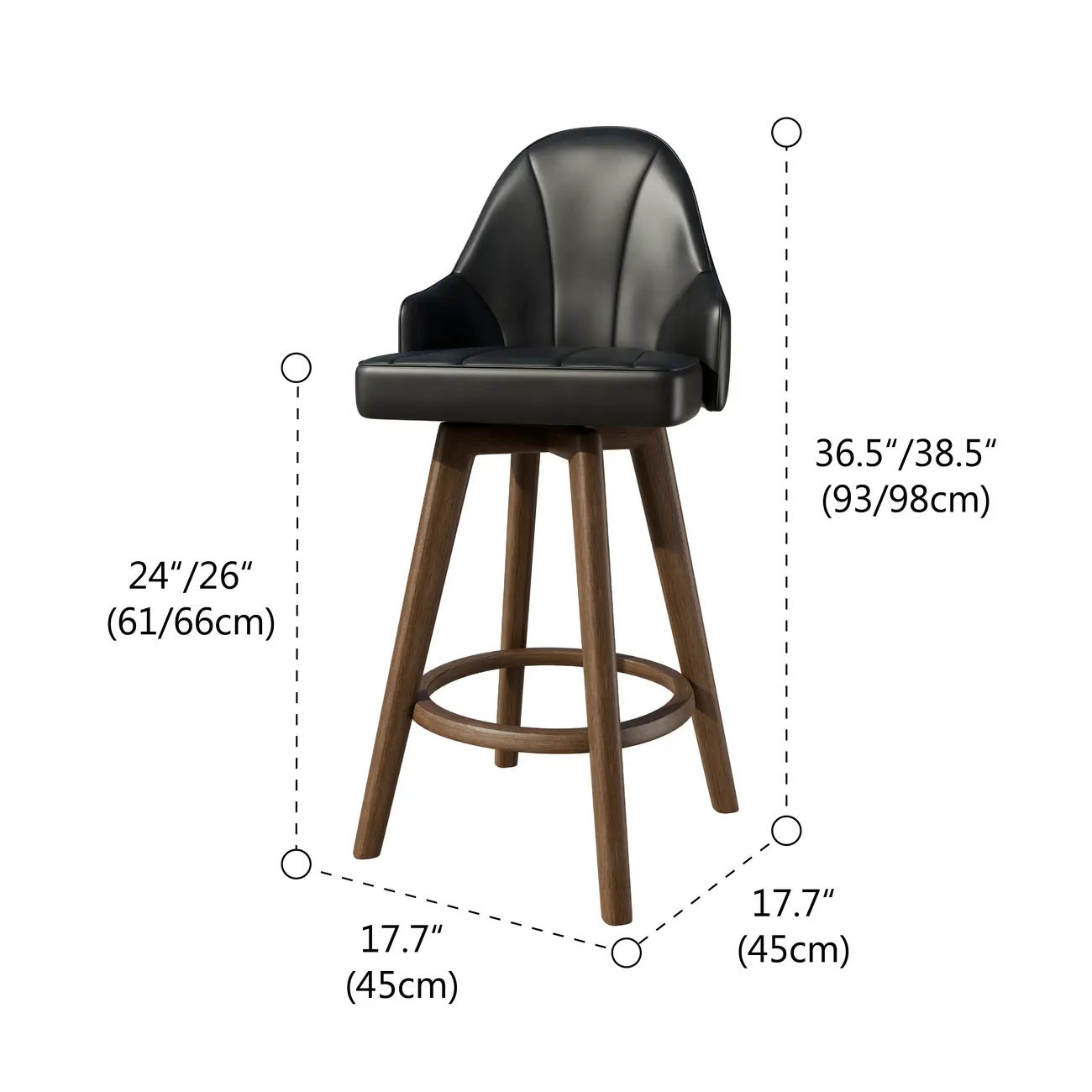 Swivel Mid Century Modern Counter Stools Bouclé & Faux Leather #size | homeyfad