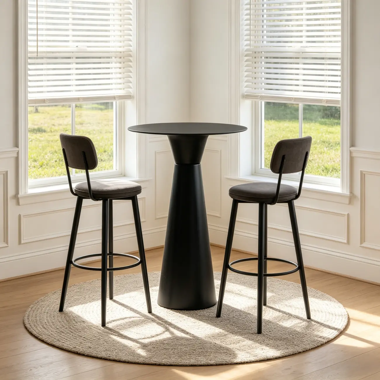 Nordic Small Round Bar Table with Stump Base Image - 19 | homeyfad