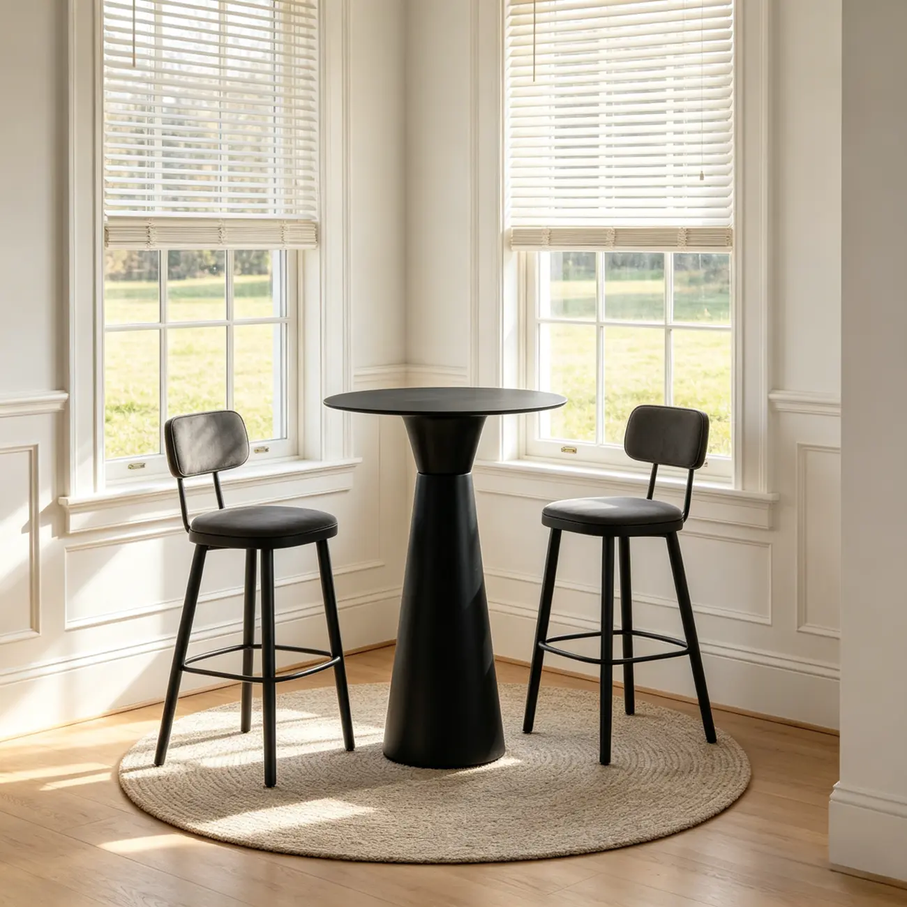 Nordic Small Round Bar Table with Stump Base Image - 3 | homeyfad