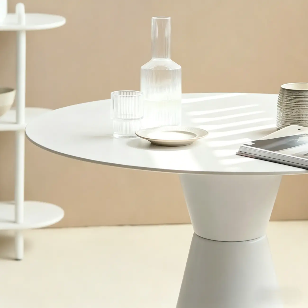 Nordic Small Round Bar Table with Stump Base Image - 14 | homeyfad