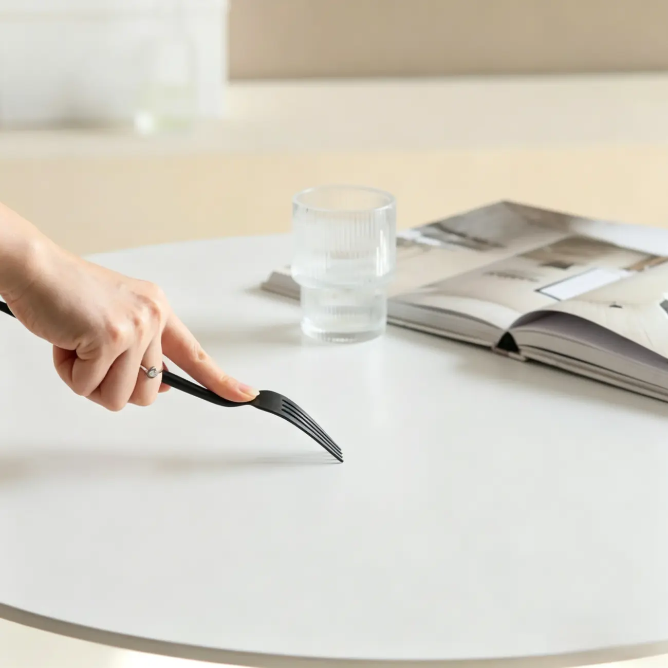 Nordic Small Round Bar Table with Stump Base Image - 9 | homeyfad