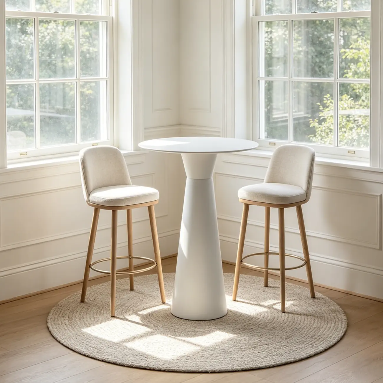 Nordic Small Round Bar Table with Stump Base Image - 4 | homeyfad