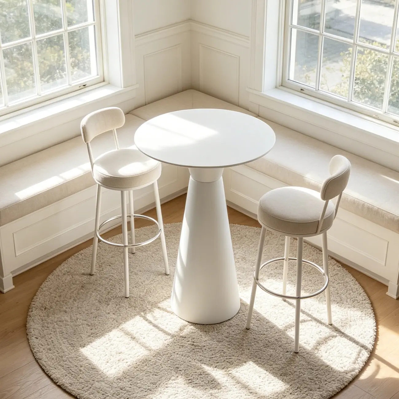 Nordic Small Round Bar Table with Stump Base Image - 5 | homeyfad