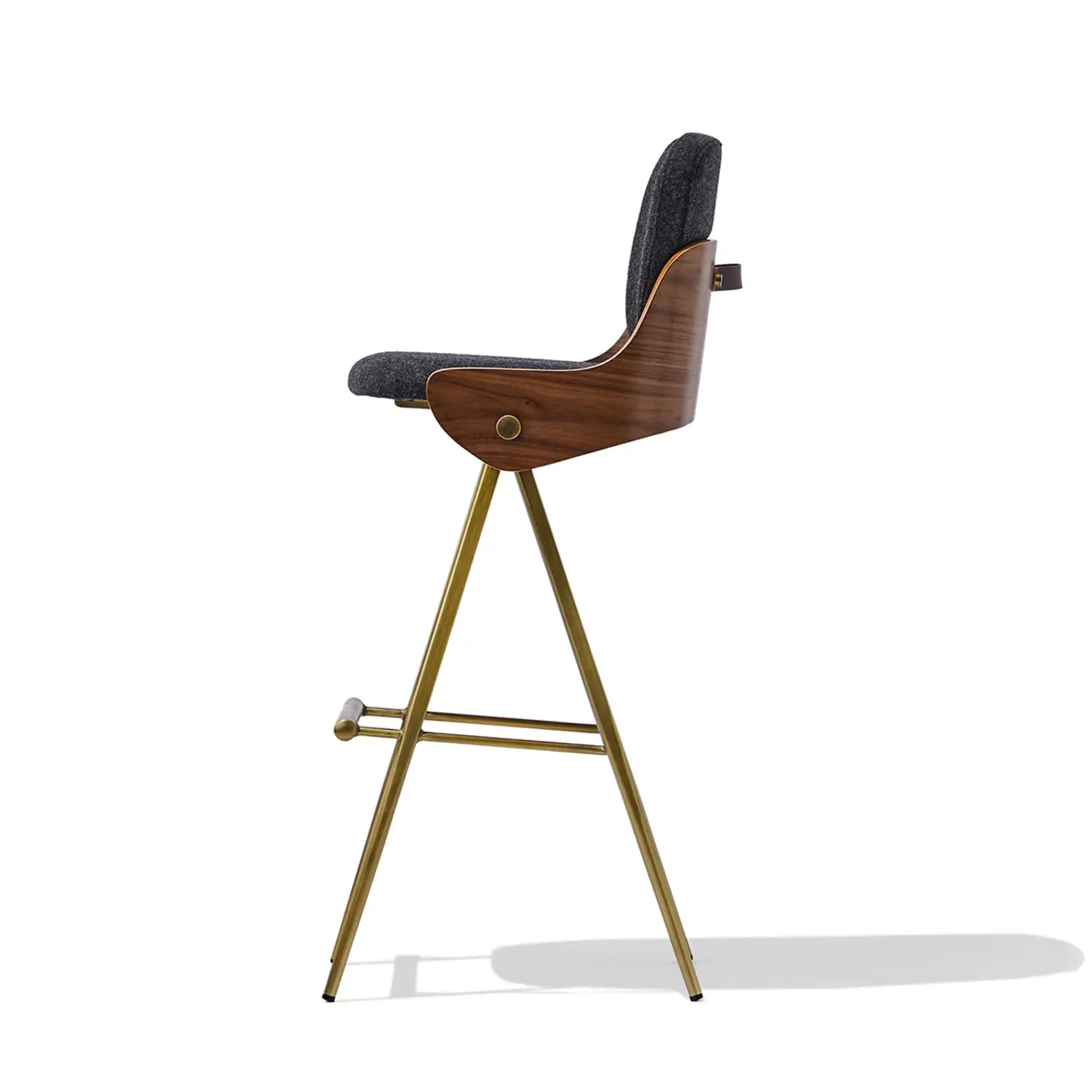 Modern Industrial Curved Back 30" Bar Stool With Footrest Image - 20 | homeyfad