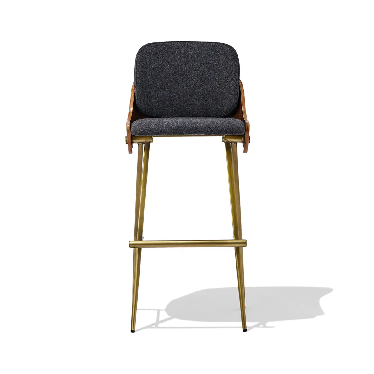 Modern Industrial Curved Back 30" Bar Stool With Footrest Image - 22 | homeyfad