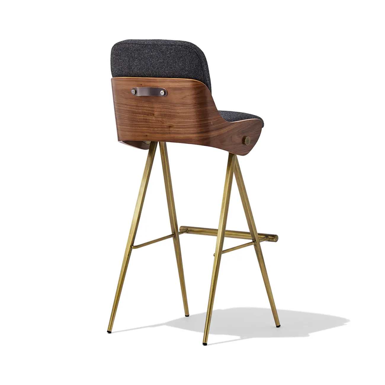 Modern Industrial Curved Back 30" Bar Stool With Footrest Image - 23 | homeyfad