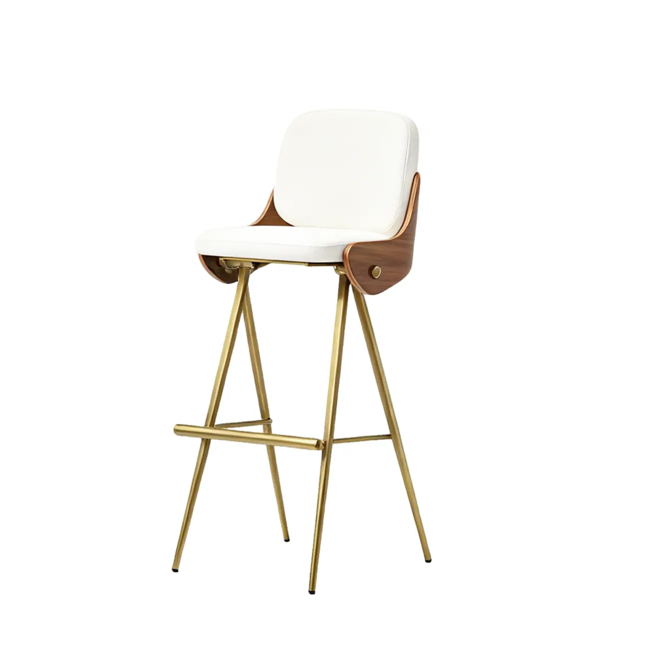 Modern Industrial Curved Back 30" Bar Stool With Footrest Image - 24 | homeyfad