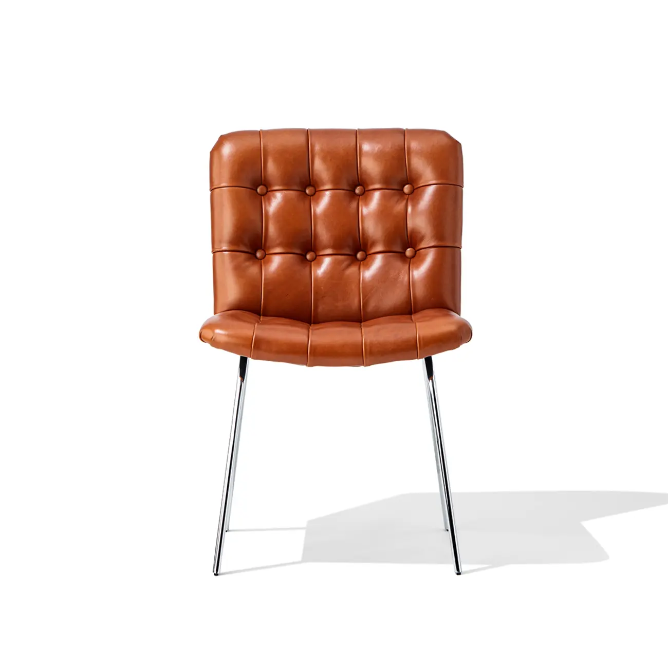 Industrial Modern Button-tufted Back Leather Dining Chairs Image - 15 | homeyfad