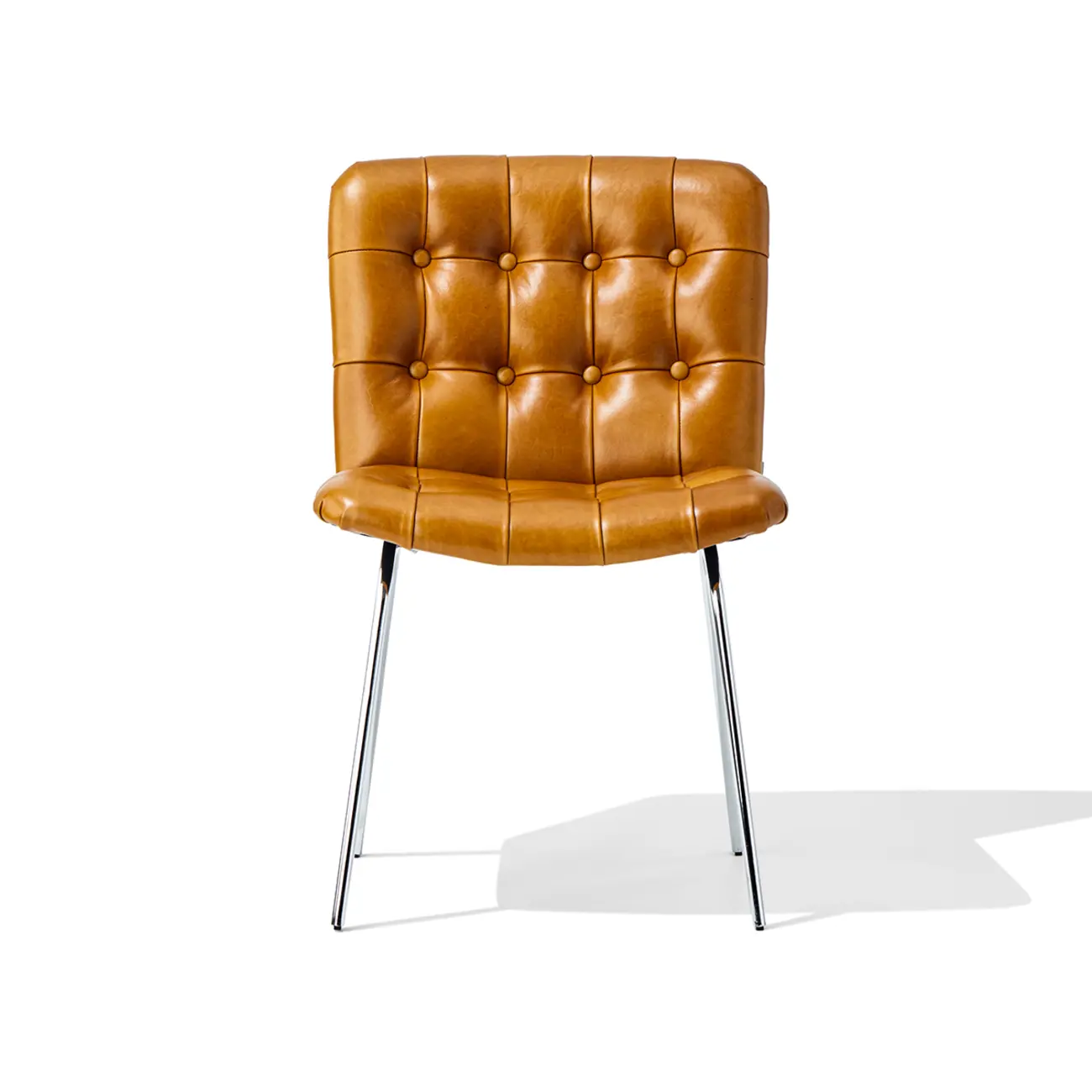 Industrial Modern Button-tufted Back Leather Dining Chairs Image - 16 | homeyfad