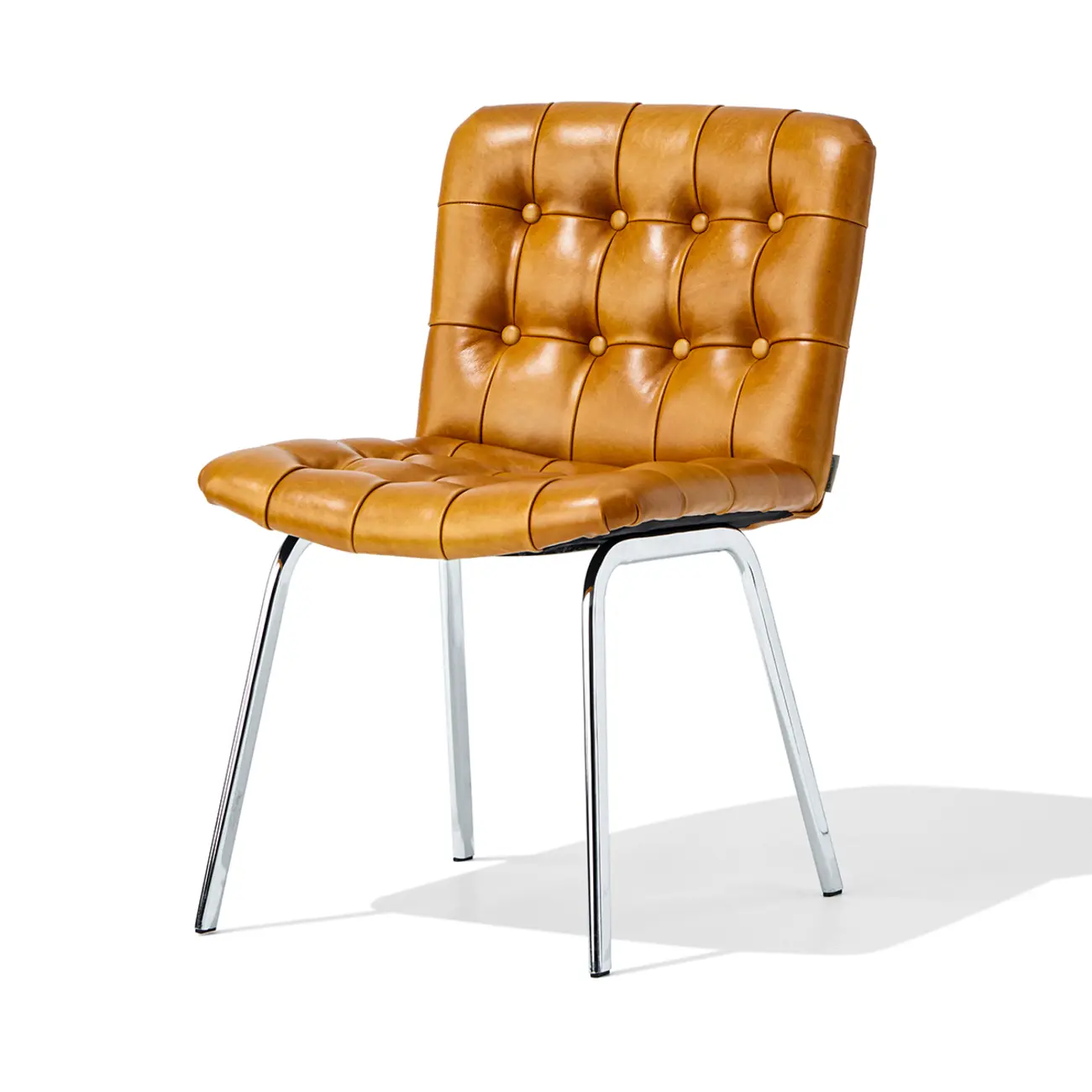 Industrial Modern Button-tufted Back Leather Dining Chairs Image - 17 | homeyfad