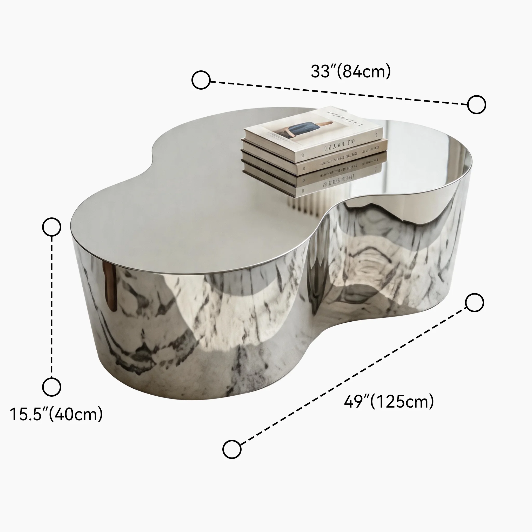 Abstract Modern Metal Mirror Coffee Table Image - 22 | homeyfad