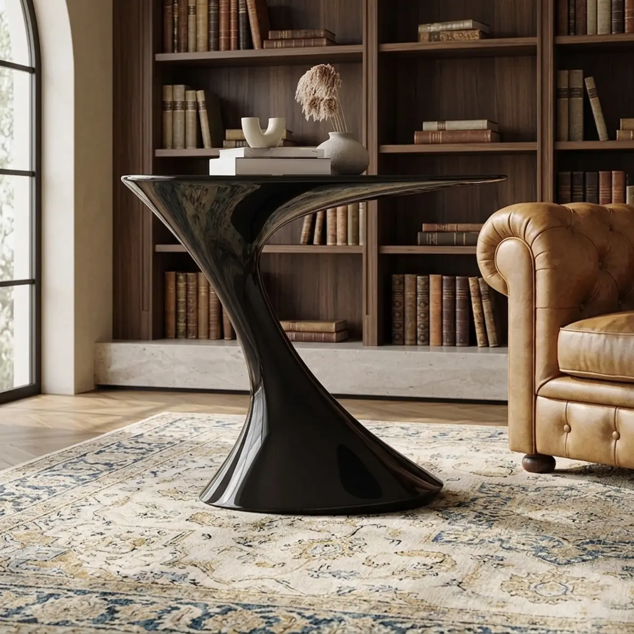 Minimalist Steel Oval Top Retro End Table For Living Room Image - 4 | homeyfad