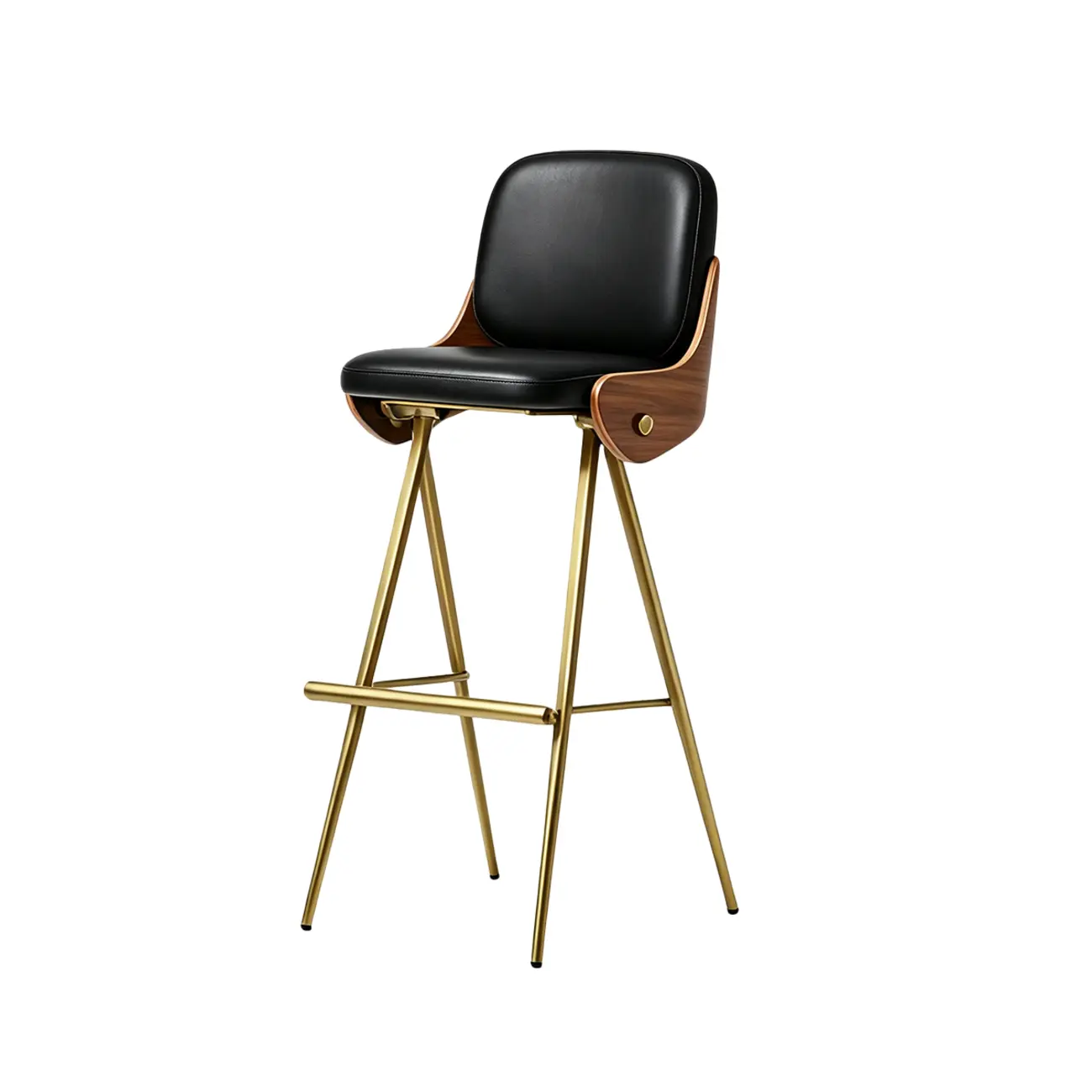 Modern Industrial Curved Back 30" Bar Stool With Footrest Image - 26 | homeyfad