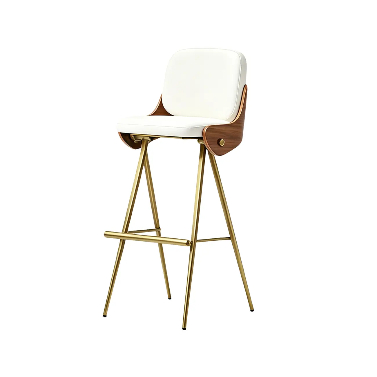 Modern Industrial Curved Back 30" Bar Stool With Footrest Image - 25 | homeyfad