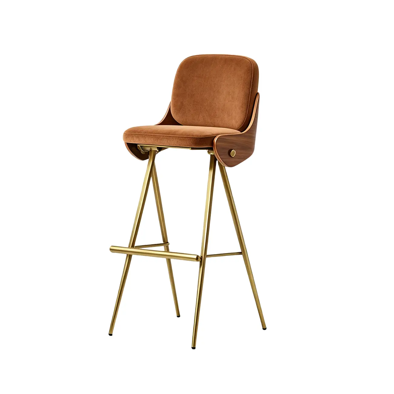 Modern Industrial Curved Back 30" Bar Stool With Footrest Image - 27 | homeyfad