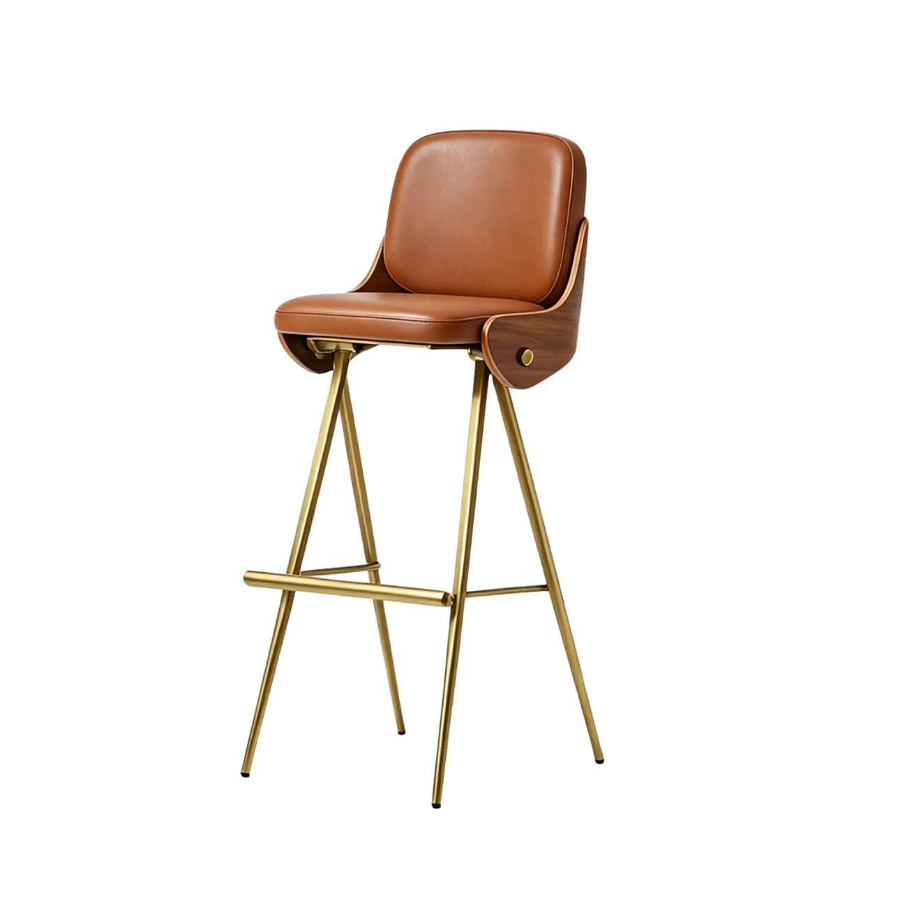 Modern Industrial Curved Back 30" Bar Stool With Footrest Image - 28 | homeyfad