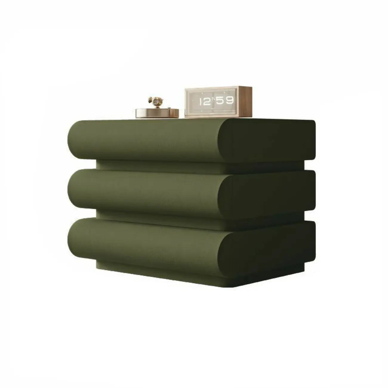 Modern White Pine Wood Leather 2-Drawer Nightstand Image - 24 | homeyfad