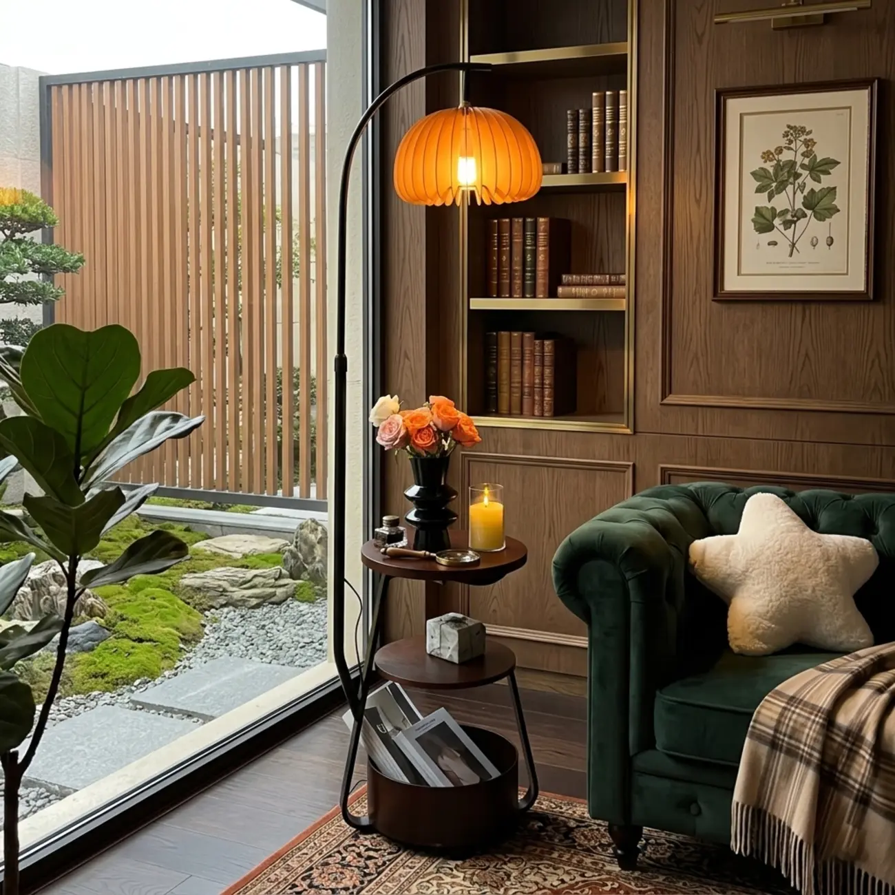 Mid Century Modern 3-layer Shelves Geometric Floor Lamp Image - 1 | homeyfad