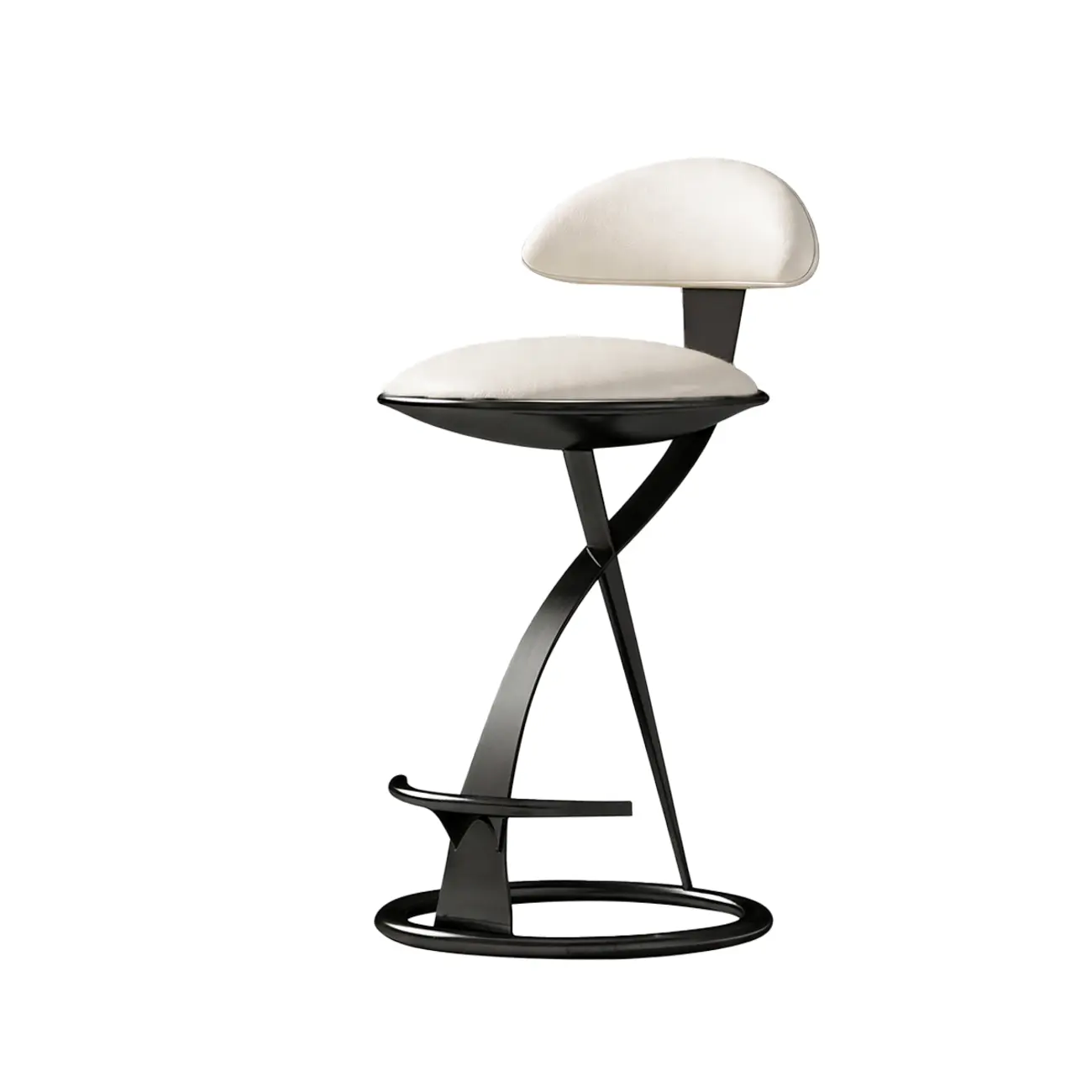 Luxury Gold Metal Frame Sleek Beige Leather Bar Stool Image - 15 | homeyfad