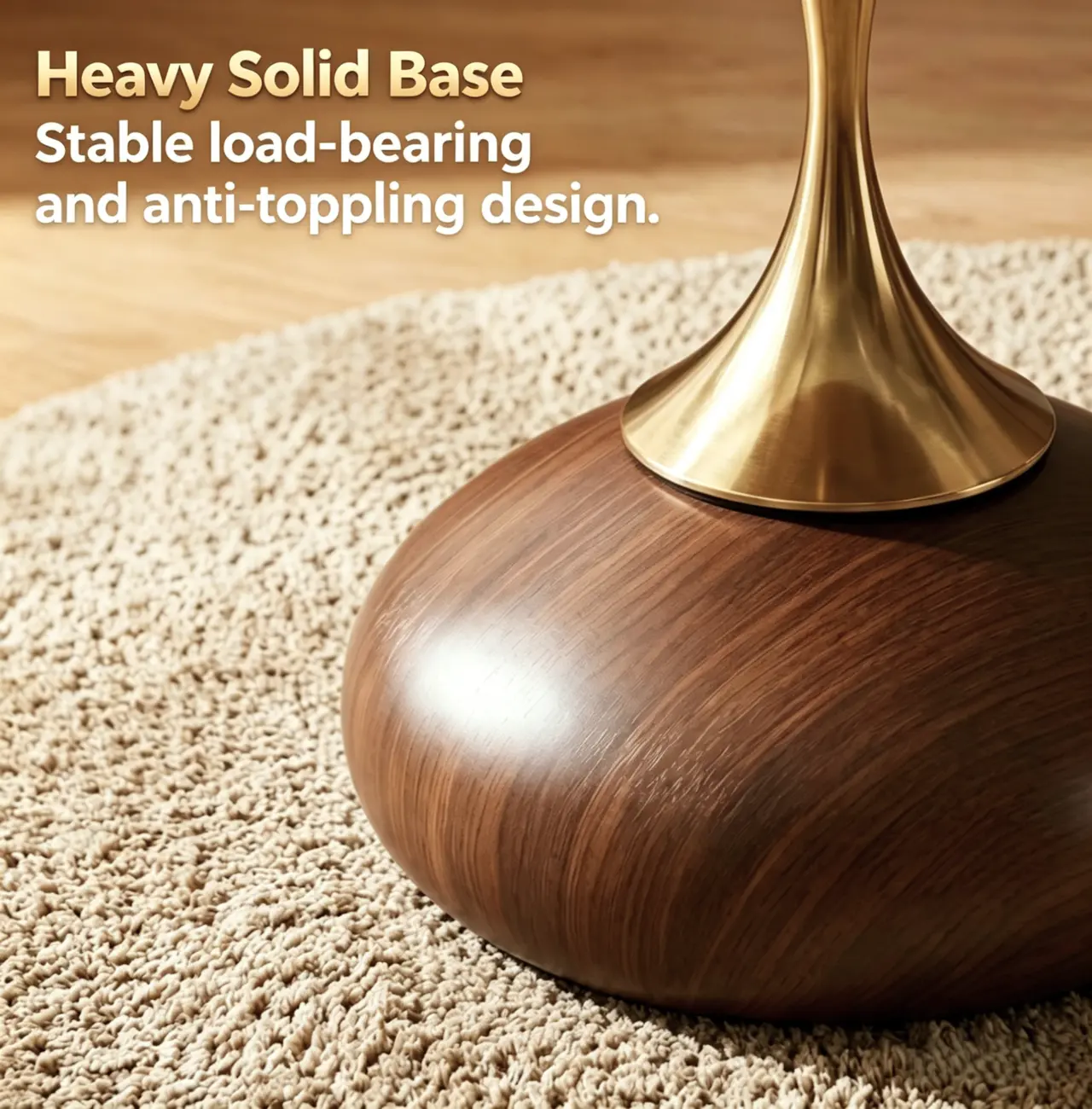 Glam Gold Stone Round Side Table for Living Room Image - 9 | homeyfad