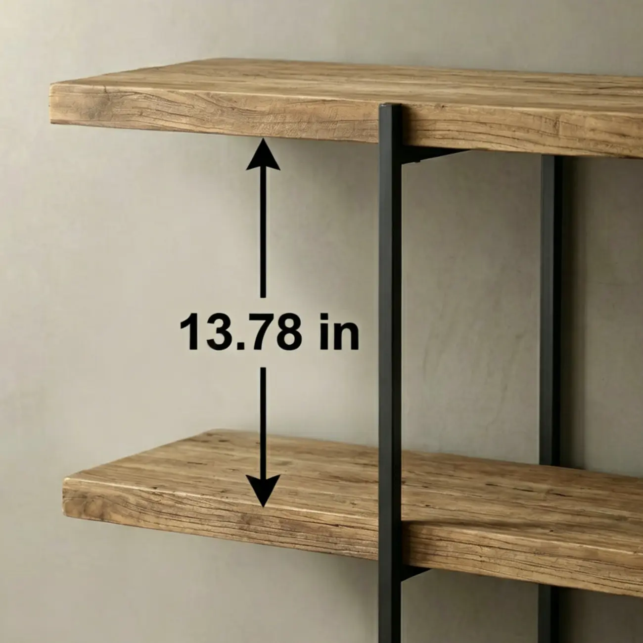 Industrial Wooden Metal Wall Bookshelf 4-Tier Image - 6 | homeyfad