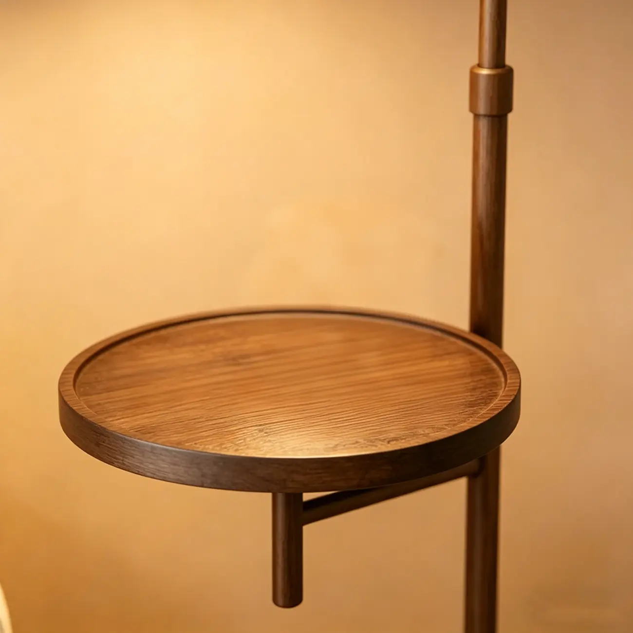 Simplistic Metal Glass Dome Arc Floor Lamp with Tray Table Image - 10 | homeyfad