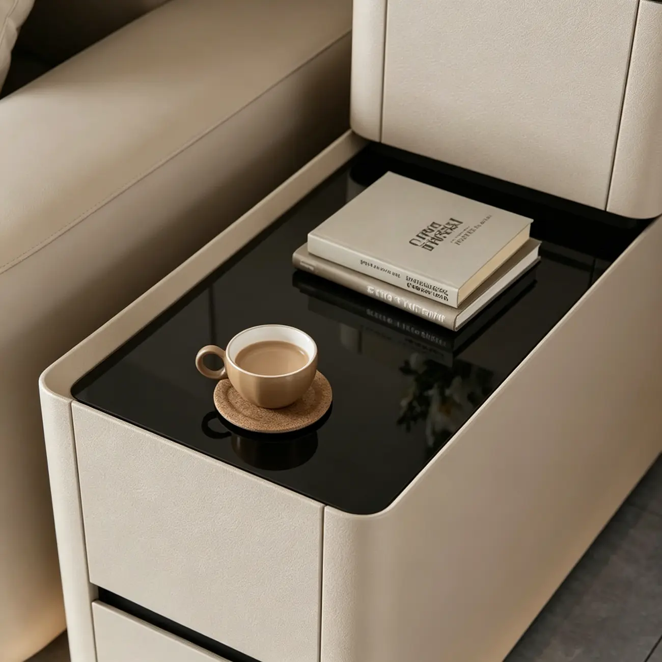 Rectangular 3-drawer Glossy Wood Block Modern Side Table Image - 5 | homeyfad